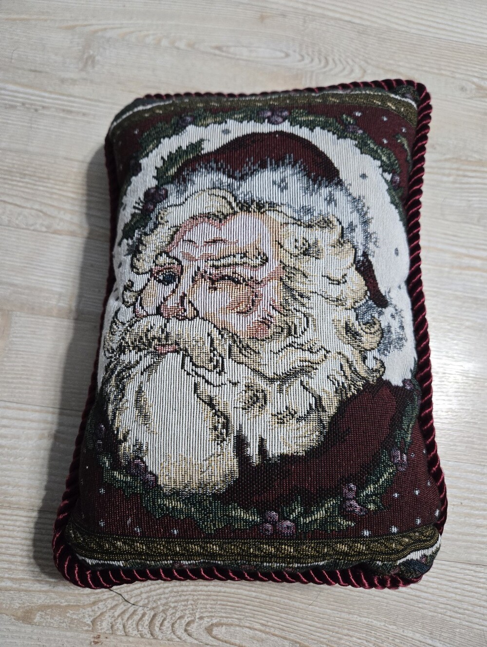 Vintage Newport Santa Tapestry Mini Pillow